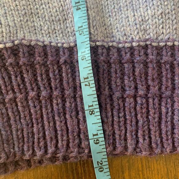 Purple Bulky Cable Knit Long Sleeve Sweater Large - Picture 4 of 5